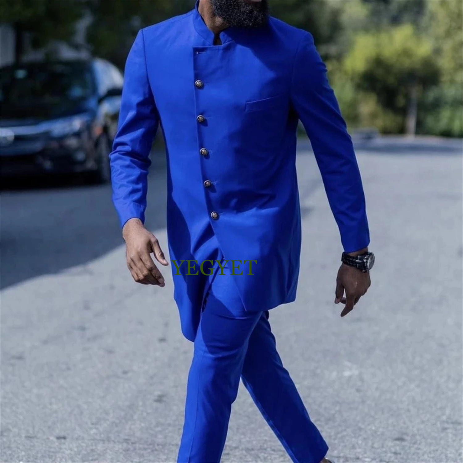 Slim Fit Blazer Men - Costume de smoking ajusté bleu roi