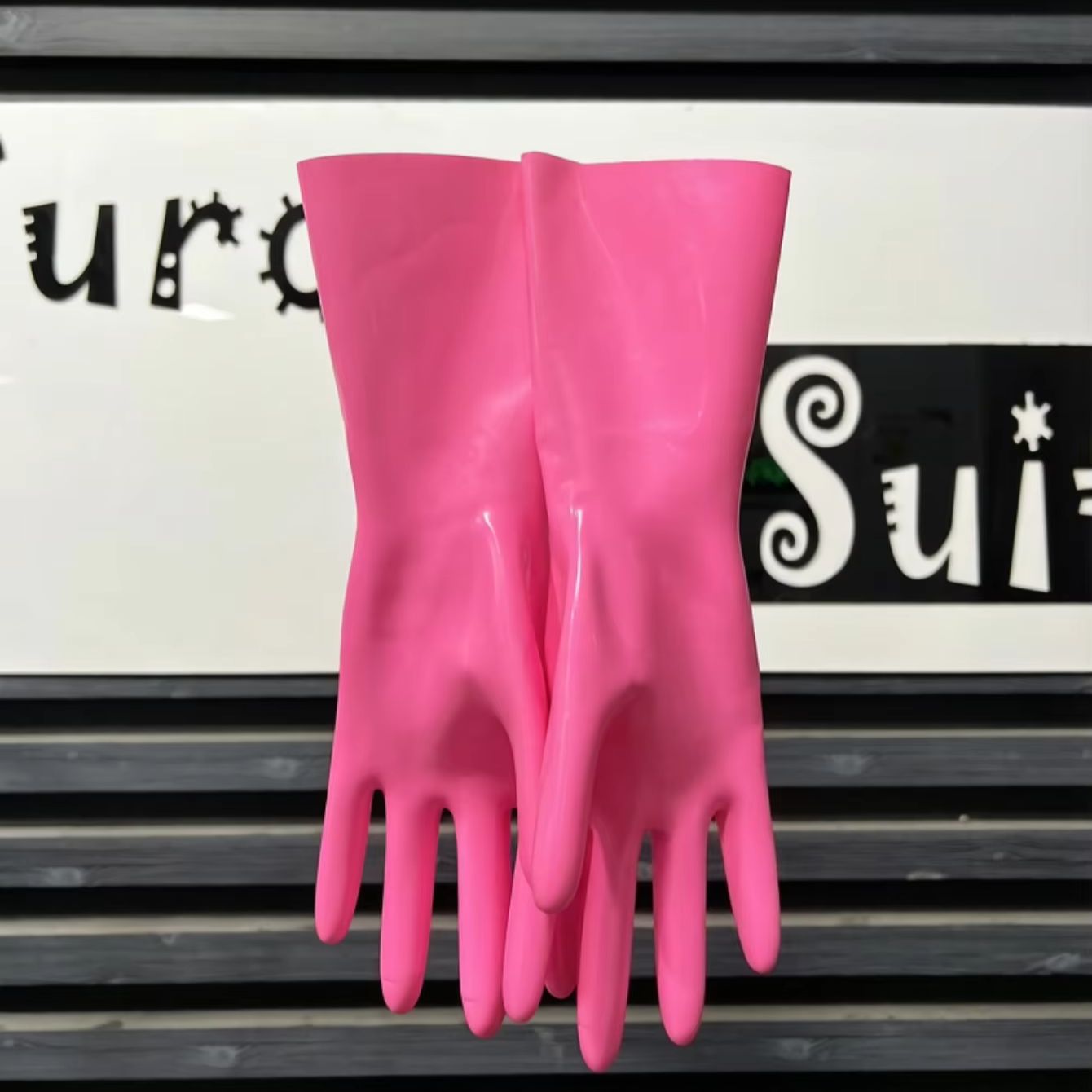 Men'S Fashion Gloves - Gants en caoutchouc rose à la