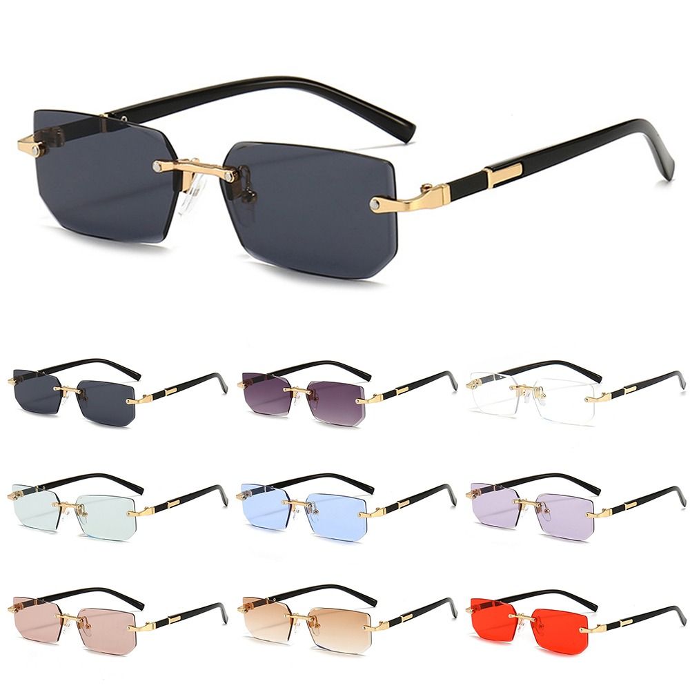 Men'S Fashion Rimless Glasses - Lunettes de soleil rectangulaires sans monture,