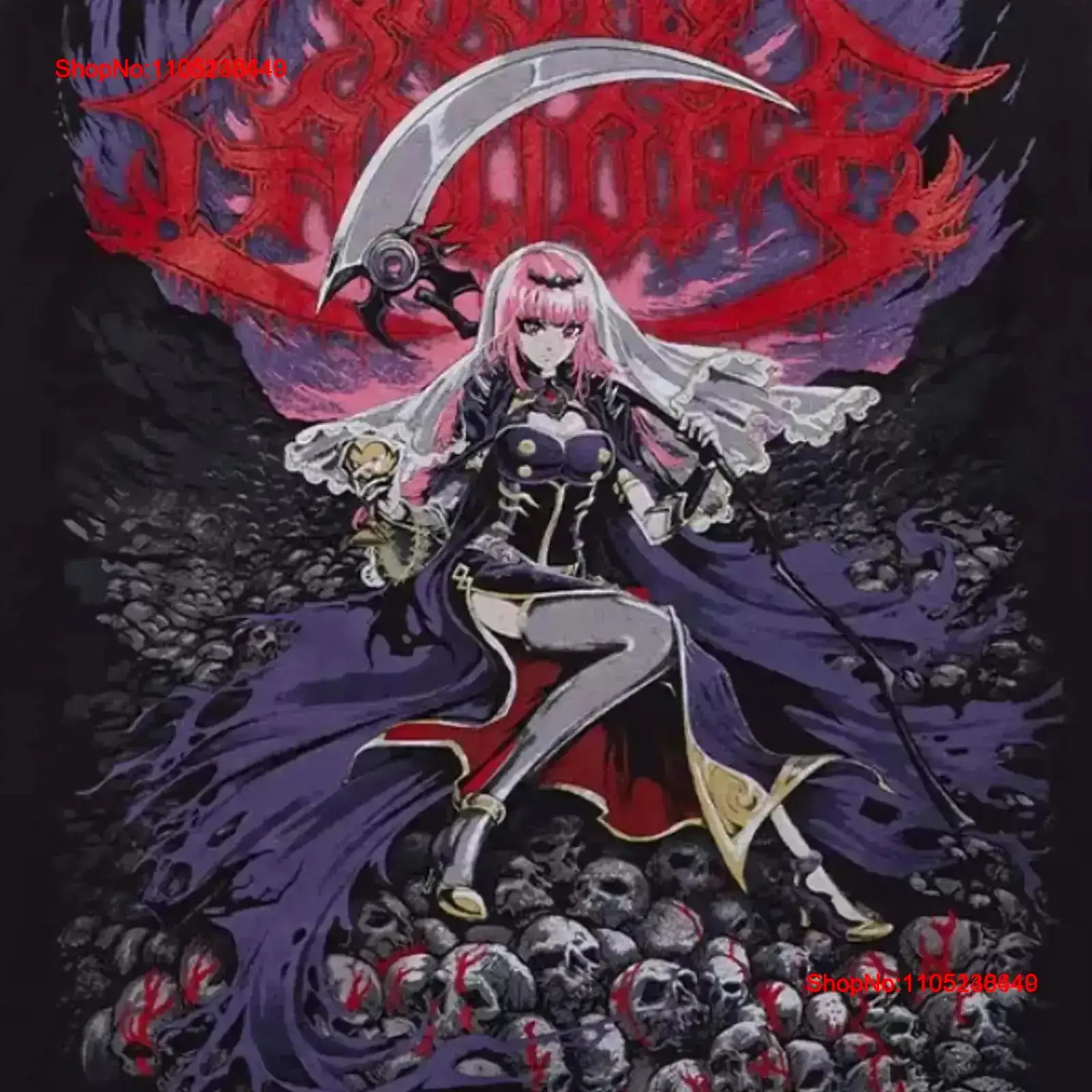 Men'S Fashion X - Ghost X Mori Calliope Metalcropolis t-shirt