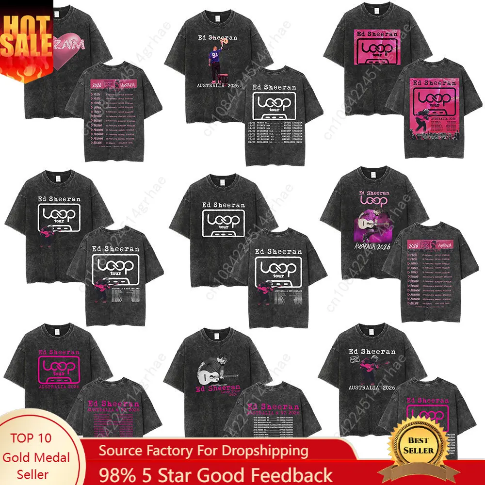 Mens Fashion Australia - T-shirt en coton délavé Ed Sheeran