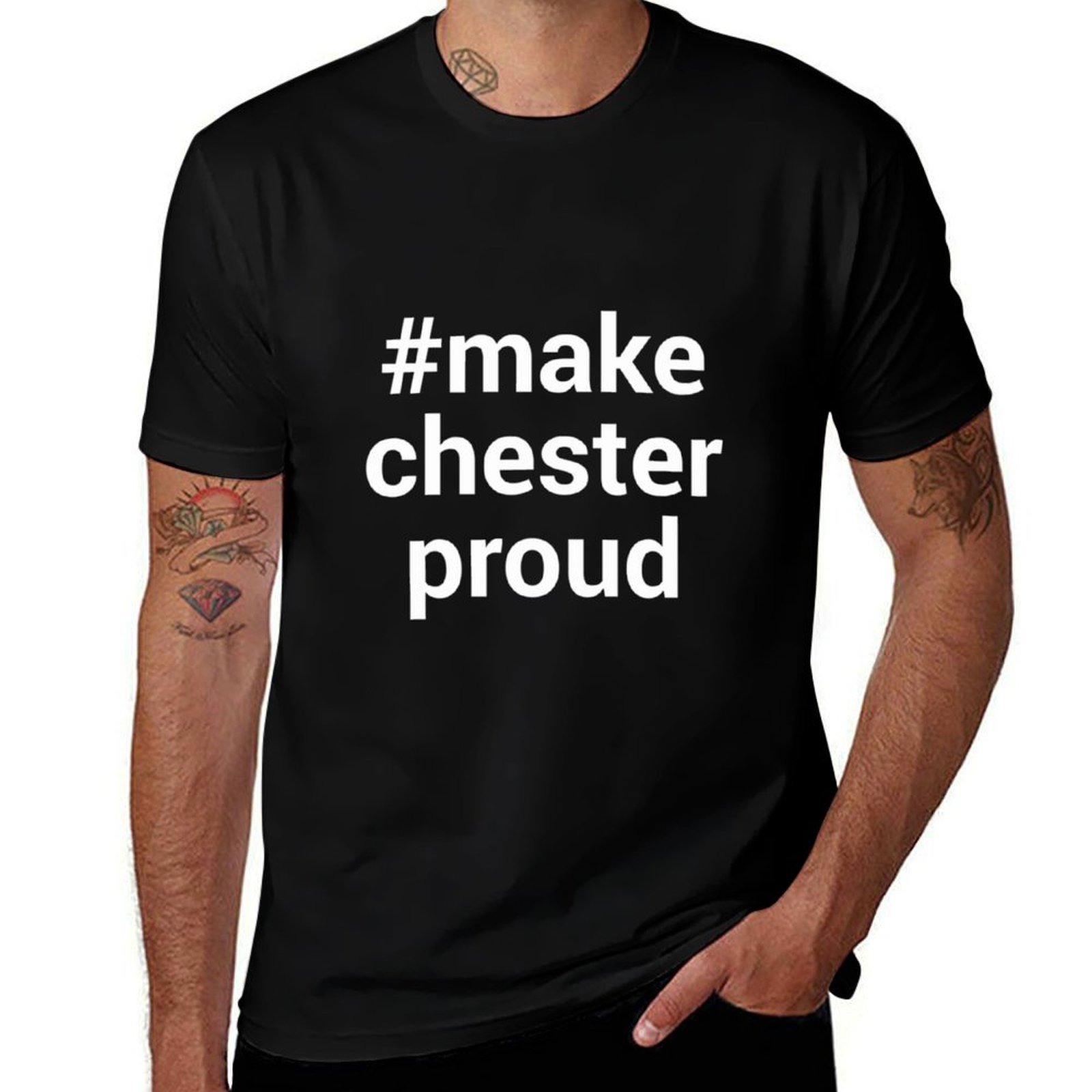 Mens Fashion Hashtags - T-shirt décontracté à imprimé tendance avec