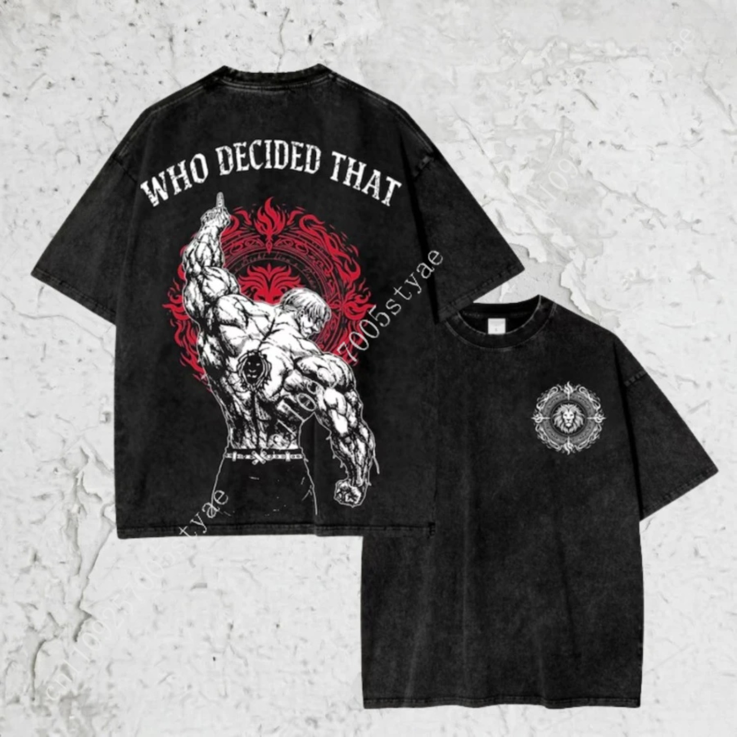 Graphic Tee Oversized - T-shirt vintage délavé, T-shirt Escanor Seven