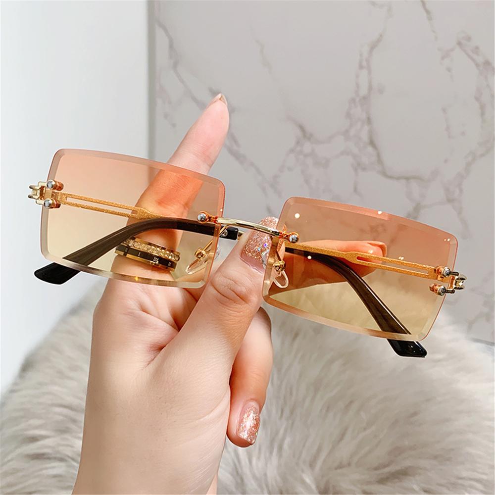 Men'S Fashion Rimless Glasses - Lunettes de soleil rectangulaires sans monture