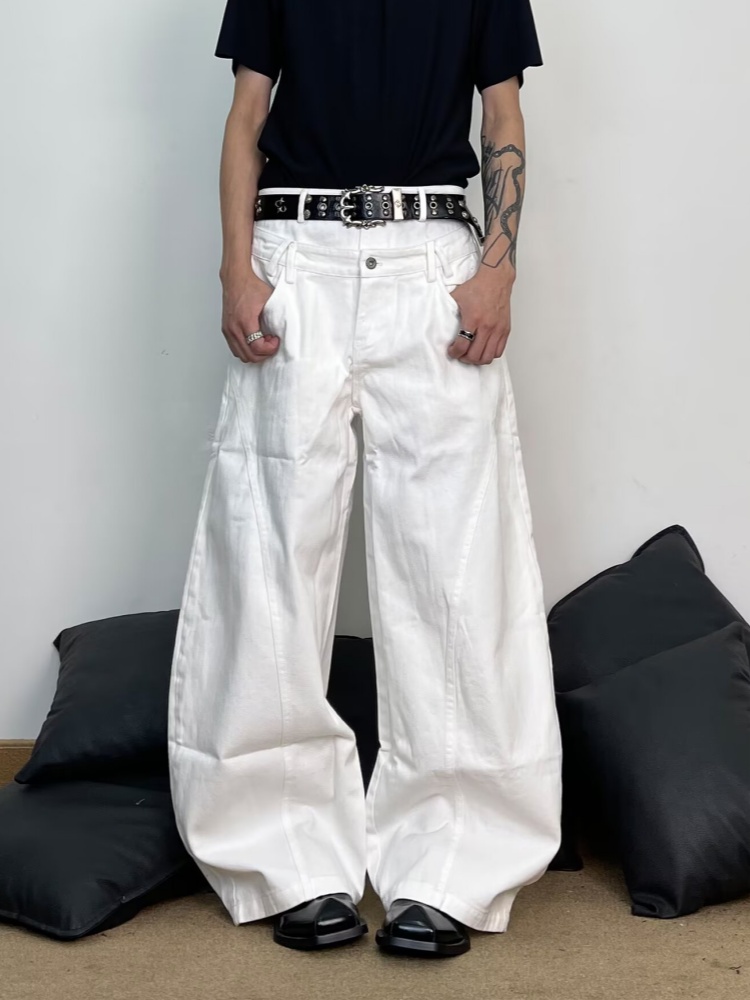 Men'S Fashion With Baggy Jeans - 2026 Pantalon Baggy Blanc Y2K Fashion