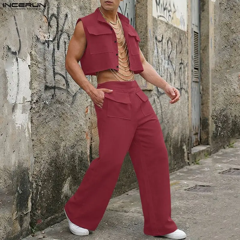 Men'S Fashion Designer - INCERUN Ensembles Homme – Haut Court