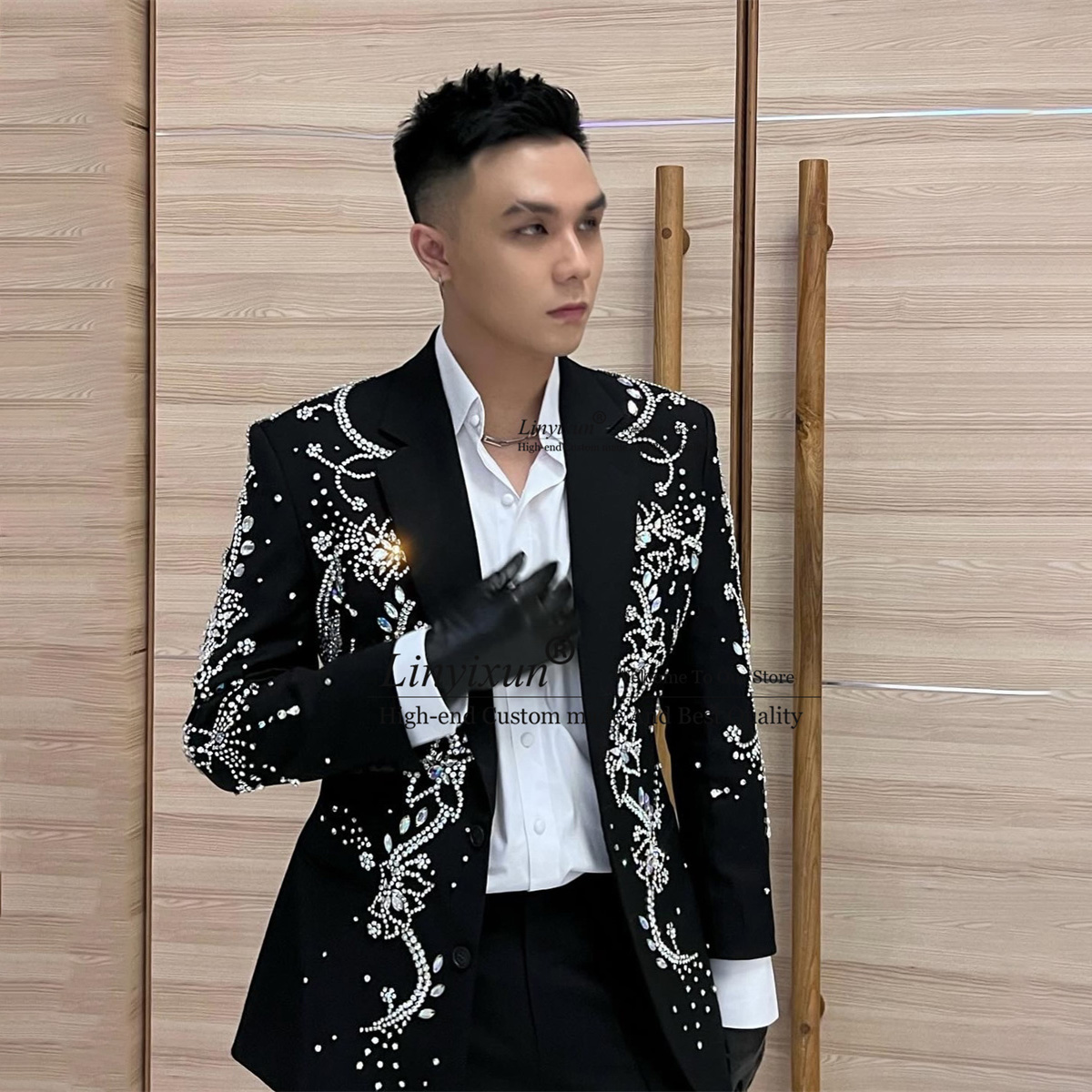 Mens Fashion Trajes - Ensemble 2 pièces en métal imbibé
