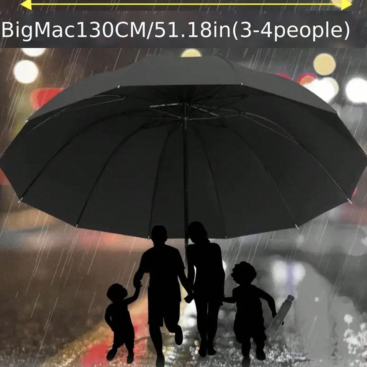 Men'S Fashion Umbrella - 1 parapluie coupe-vent surdimensionné à 12