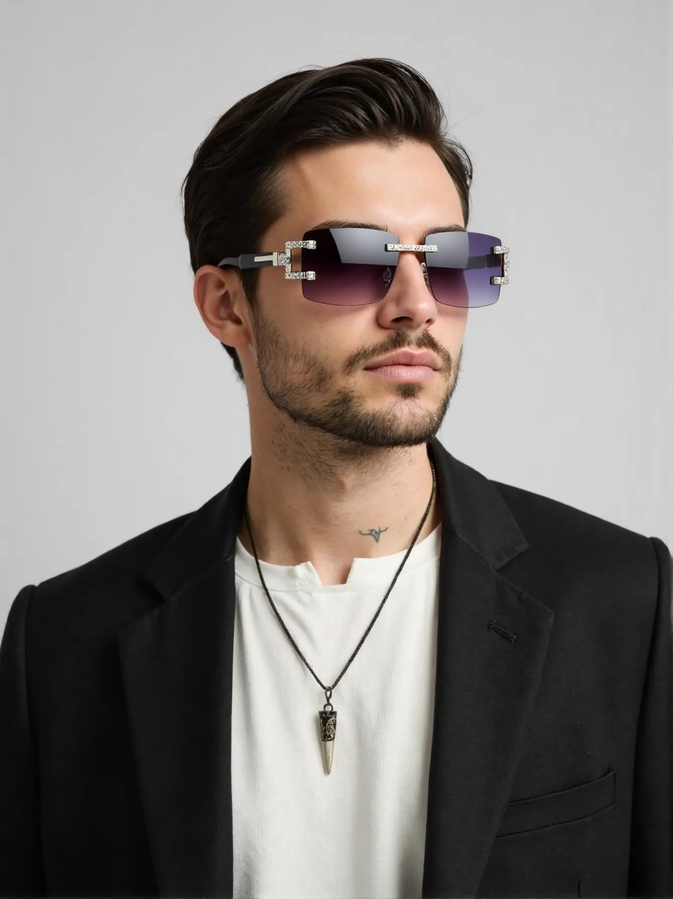 Men'S Fashion Rimless Glasses - Lunettes de soleil rétro à la