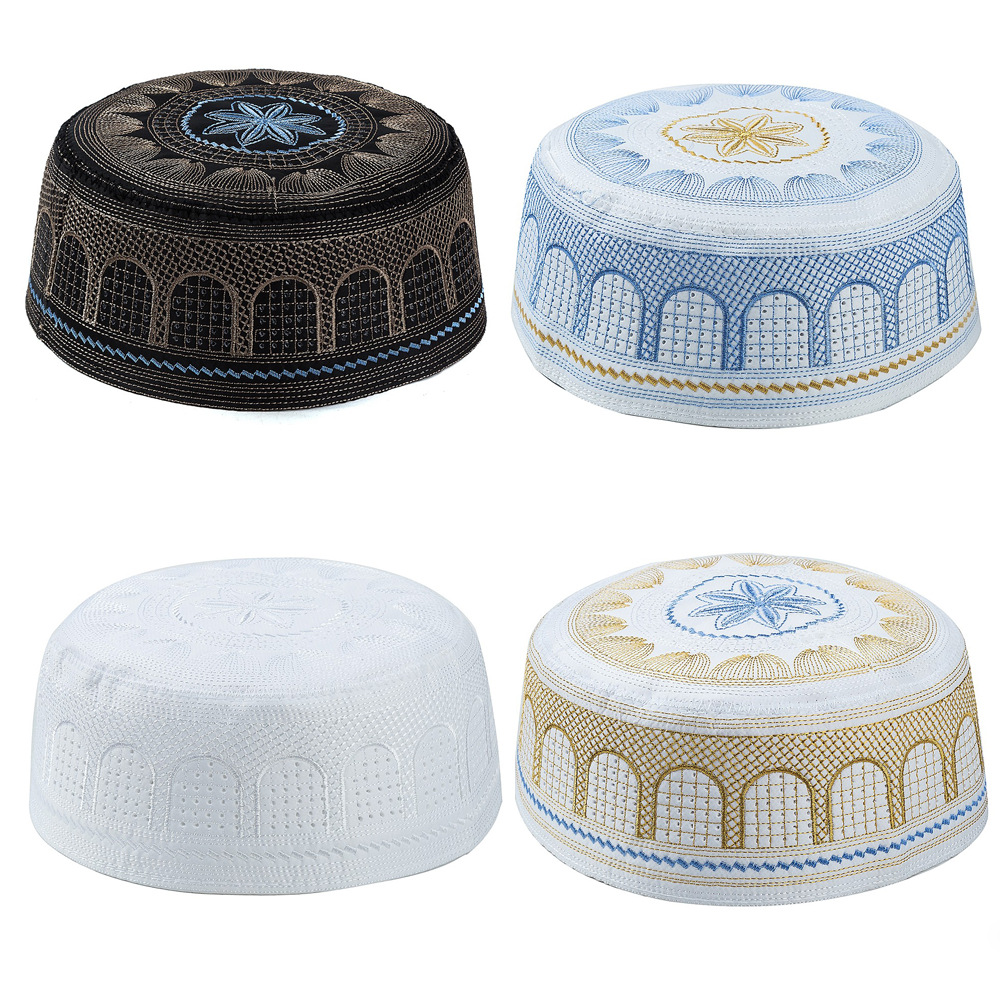 Mens Fashion Caps - Coton broderie hommes musulmans casquettes de
