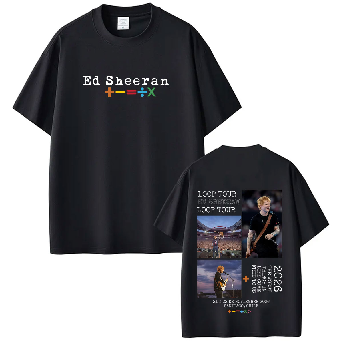 Mens Fashion Australia - T-shirt Merchandise Ed Sheeran Loop Tour