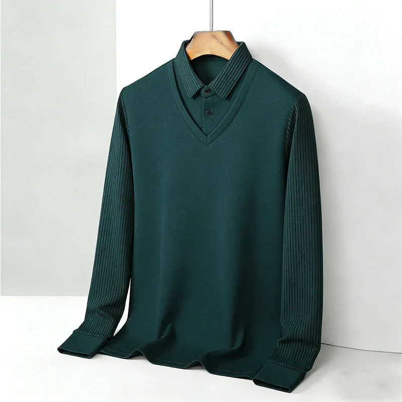 Fashion Mens Shirt - Faux col de chemise deux pièces