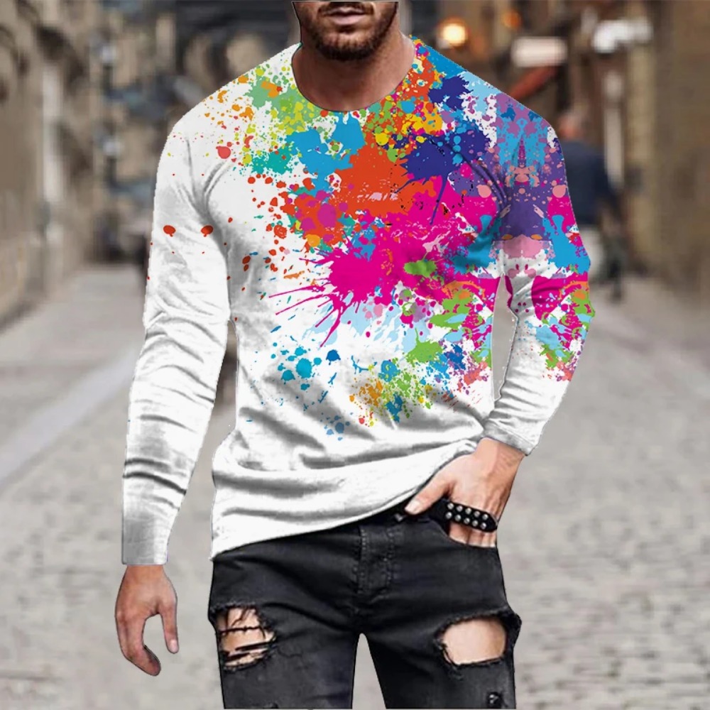 T-shirt à manches longues impr - Men'S Fashion 2025 avis et prix