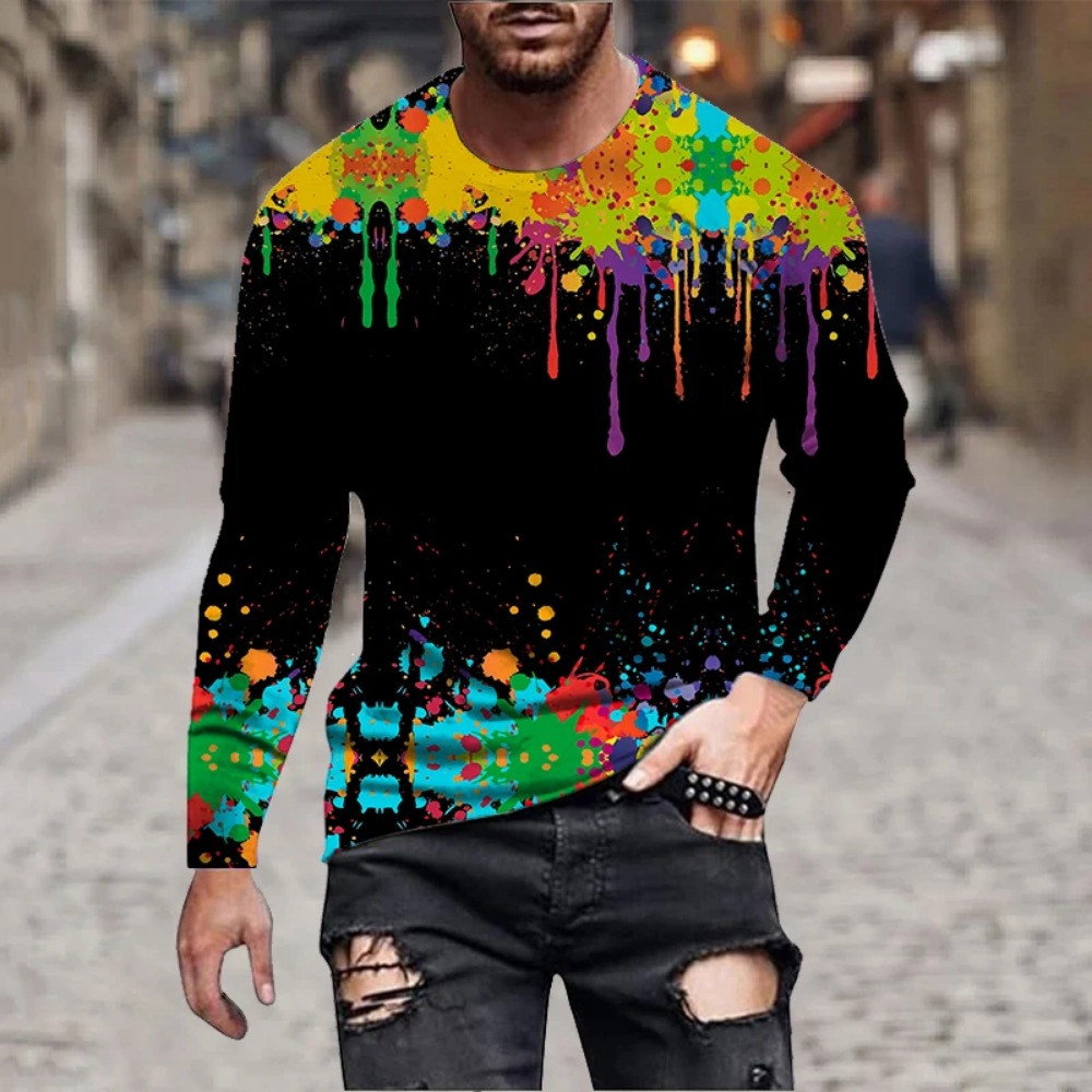 T-shirt à manches longues impr - Men'S Fashion 2025 avis et prix
