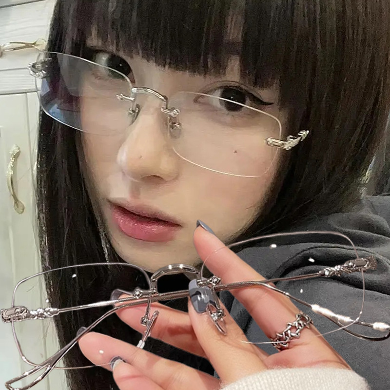 Lunettes transparentes rectang - Men'S Fashion Rimless Glasses avis et prix