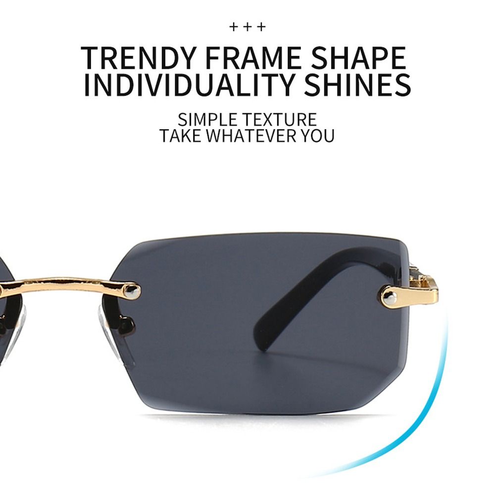 Lunettes de soleil rectangulai - Men'S Fashion Rimless Glasses avis et prix