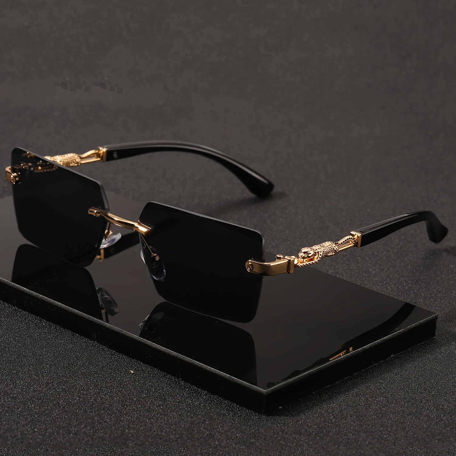 Lunettes de soleil rectangulai - Men'S Fashion Rimless Glasses avis et prix