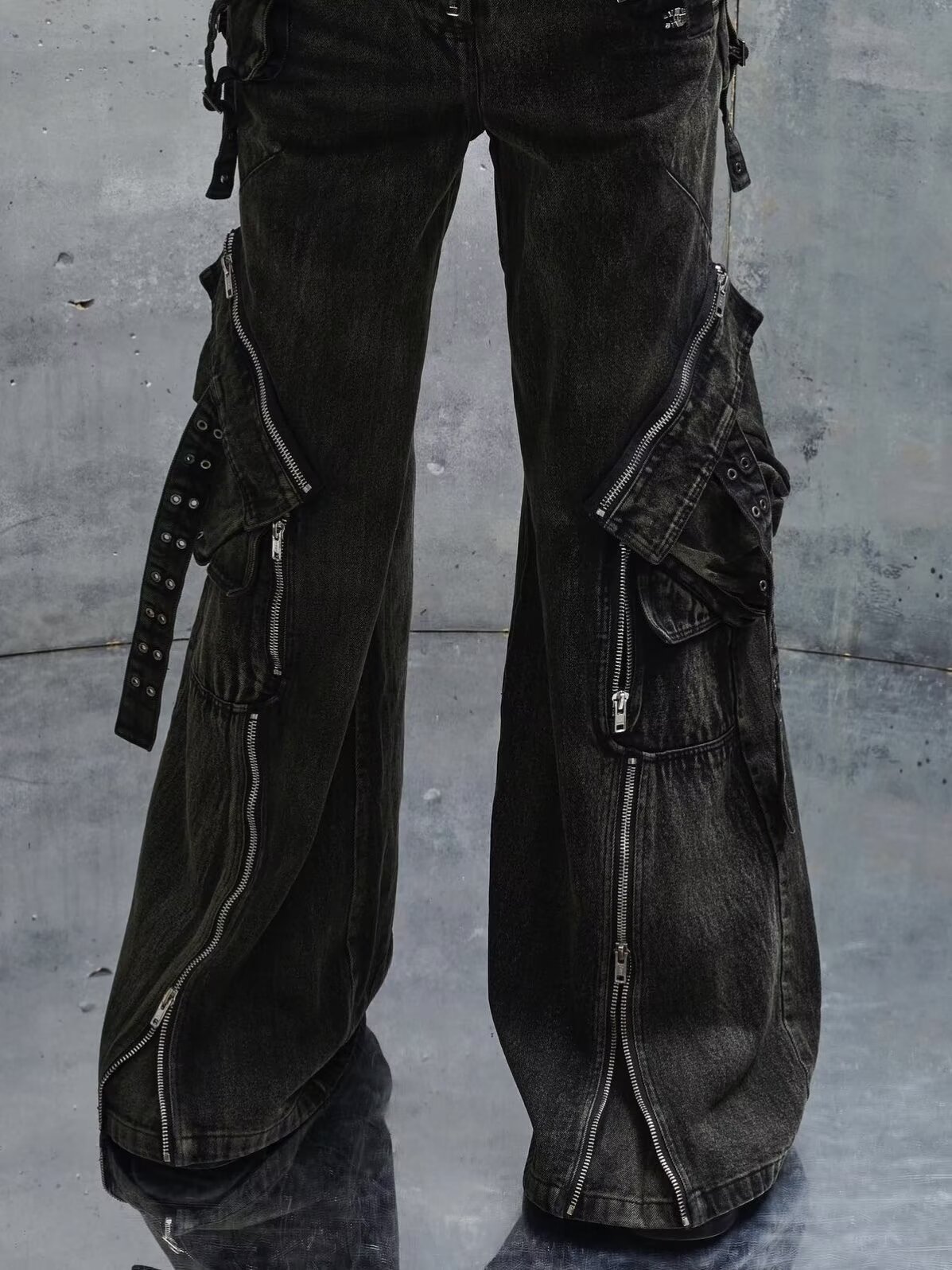 Y2K noir gothique Punk multi-p - Men'S Fashion With Baggy Jeans avis et prix