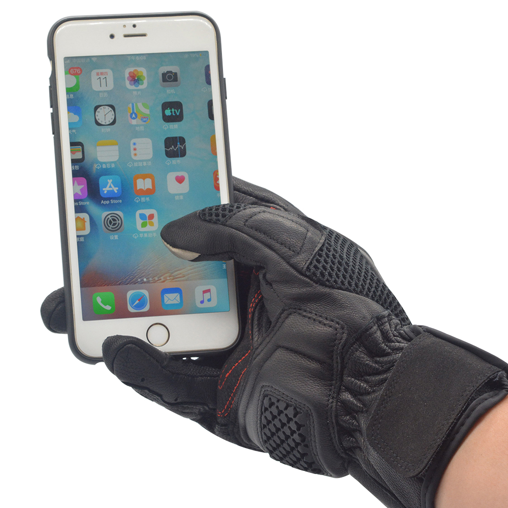 Gants de moto en cuir noirs, c - Men'S Fashion Gloves avis et prix