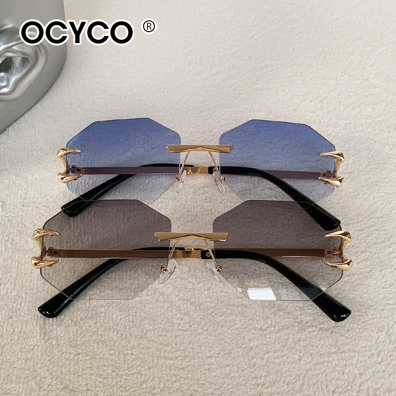 Mode polygone sans monture lun - Men'S Fashion Rimless Glasses avis et prix