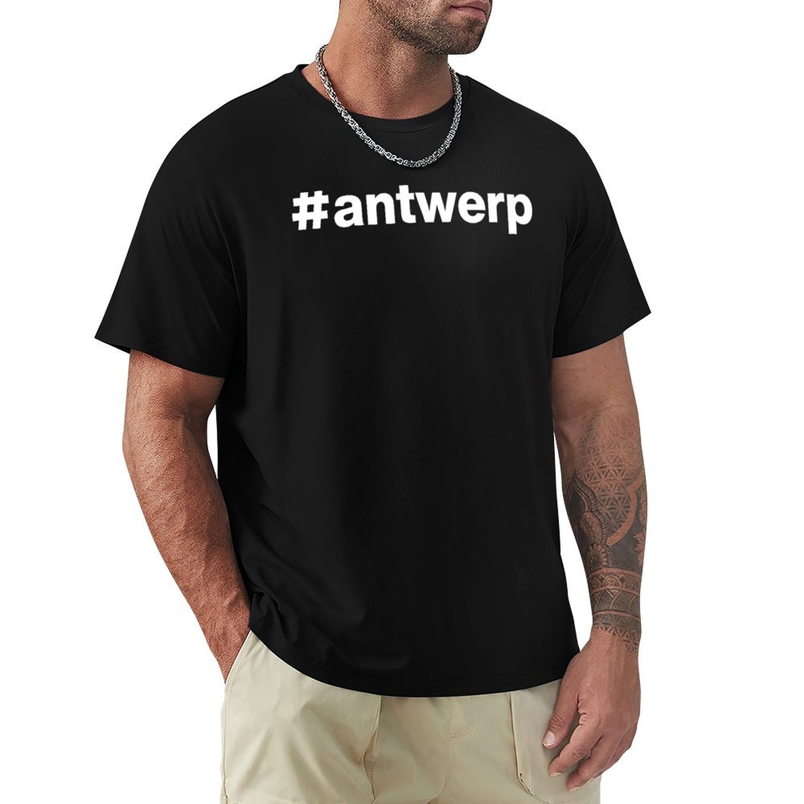 T-shirt Hashtag Antwerp à moti - Mens Fashion Hashtags avis et prix