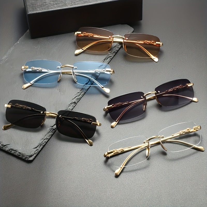Lunettes de soleil métalliques - Men'S Fashion Rimless Glasses avis et prix