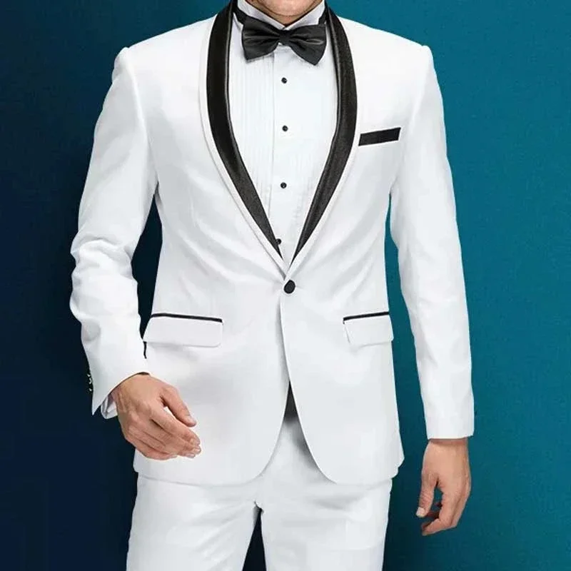 Costume de mariage blanc éléga - Slim Fit Blazer Men avis et prix