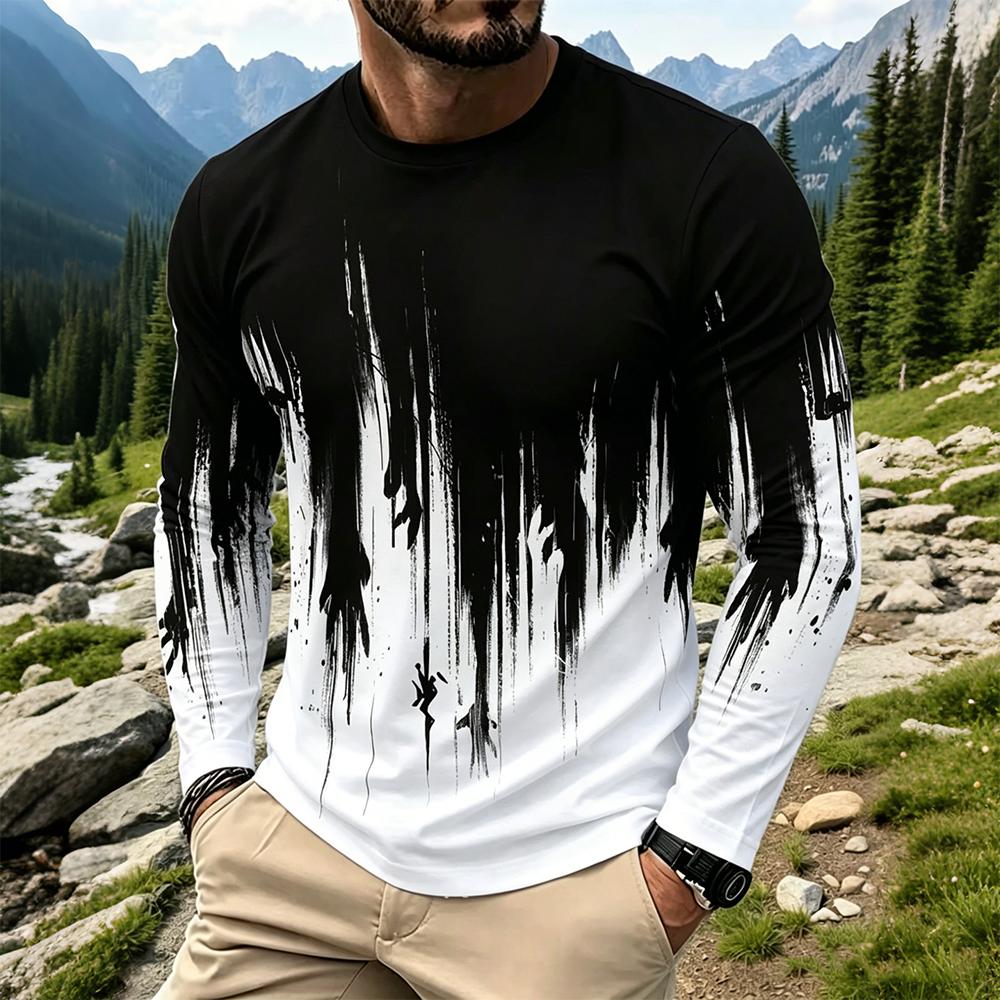 T-shirt à manches longues dégr - Fashion Mens Shirt avis et prix